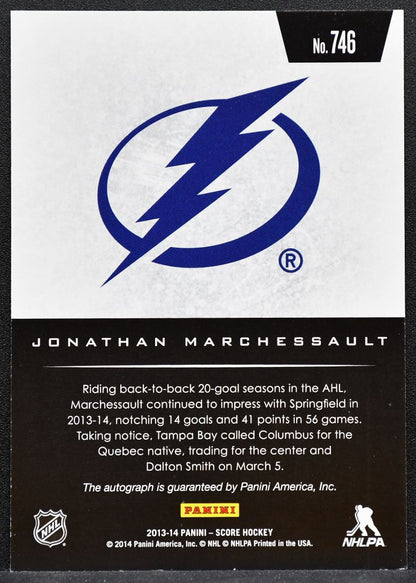 2013-14 Panini Score Hot Rookies Auto Jonathan Marchessault RC Auto 7387