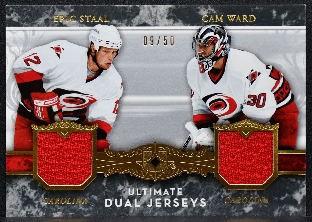 2006-07 UD Ultimate Collection Dual Jerseys Eric Staal/Cam Ward Jersey 7909