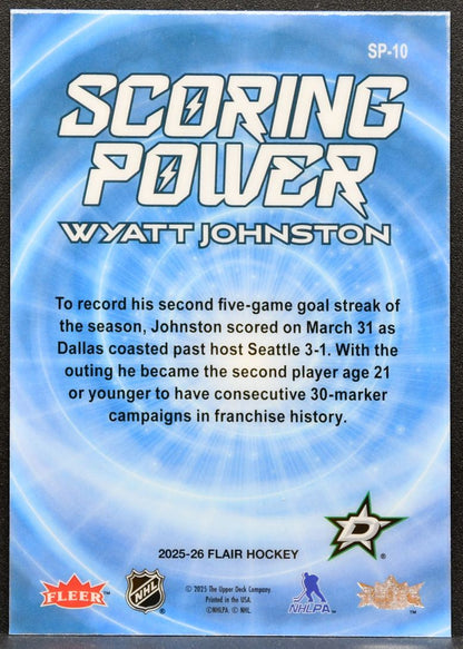 2025-26 Flair Scoring Power Wyatt Johnston SP-10 Dallas Stars 6234