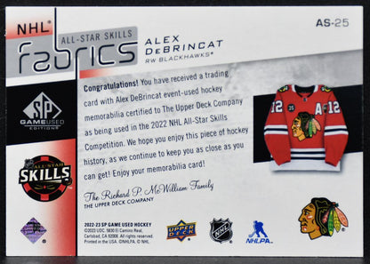 2022-23 SP Game Used 2022 NHL All-Star Jersey Alex DeBrincat AS-25 Jersey 8487