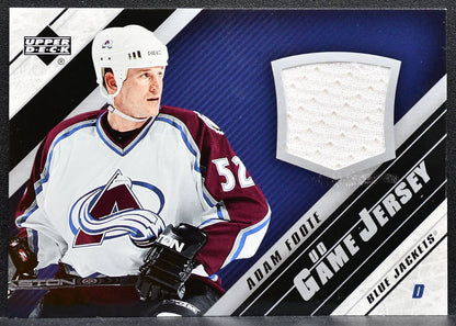 2005-06 Upper Deck UD Game Jersey Adam Foote J-AF Blue Jackets Jersey 4954