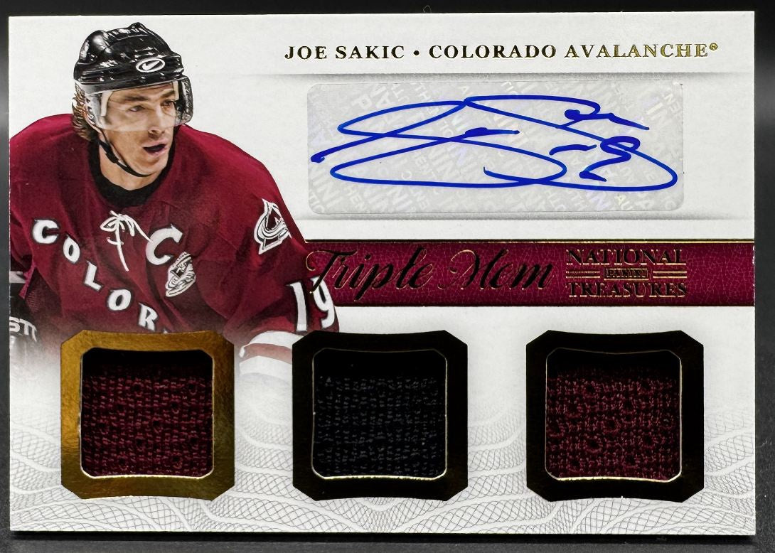 2013-14 Panini National Treasures Triple Joe Sakic Colorado Avalanche Auto