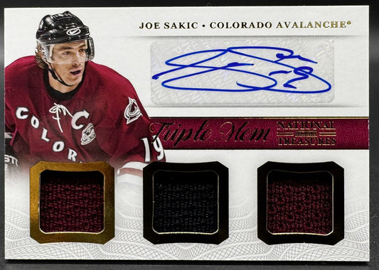 2013-14 Panini National Treasures Triple Joe Sakic Colorado Avalanche Auto