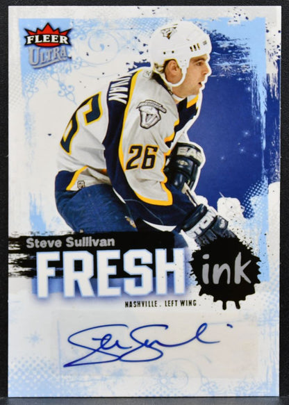 2008-09 Fleer Ultra Fresh Ink Steve Sullivan FI-SS Nashville Predators Auto 1086