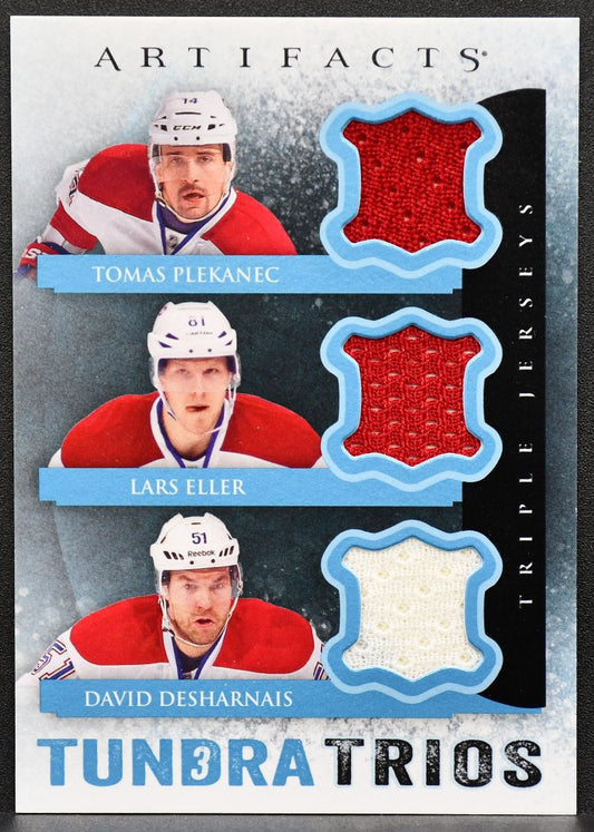 13-14 UD Artifacts Tundra Trios Jerseys Blue Plekanec/Eller/Desharnais Canadiens 3186