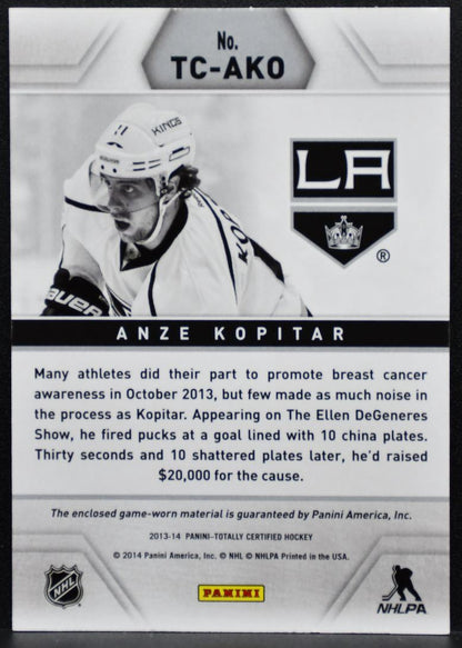 2013-14 Panini Totally Certified Jerseys Red Anze Kopitar Kings Jersey 7713