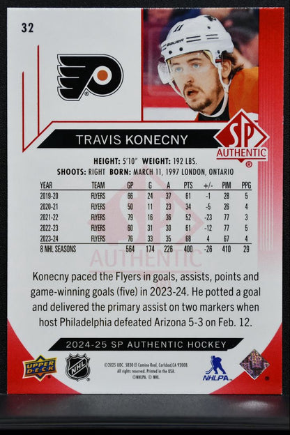 2024-25 SP Authentic Limited Red Travis Konecny 32 Philadelphia Flyers 3093