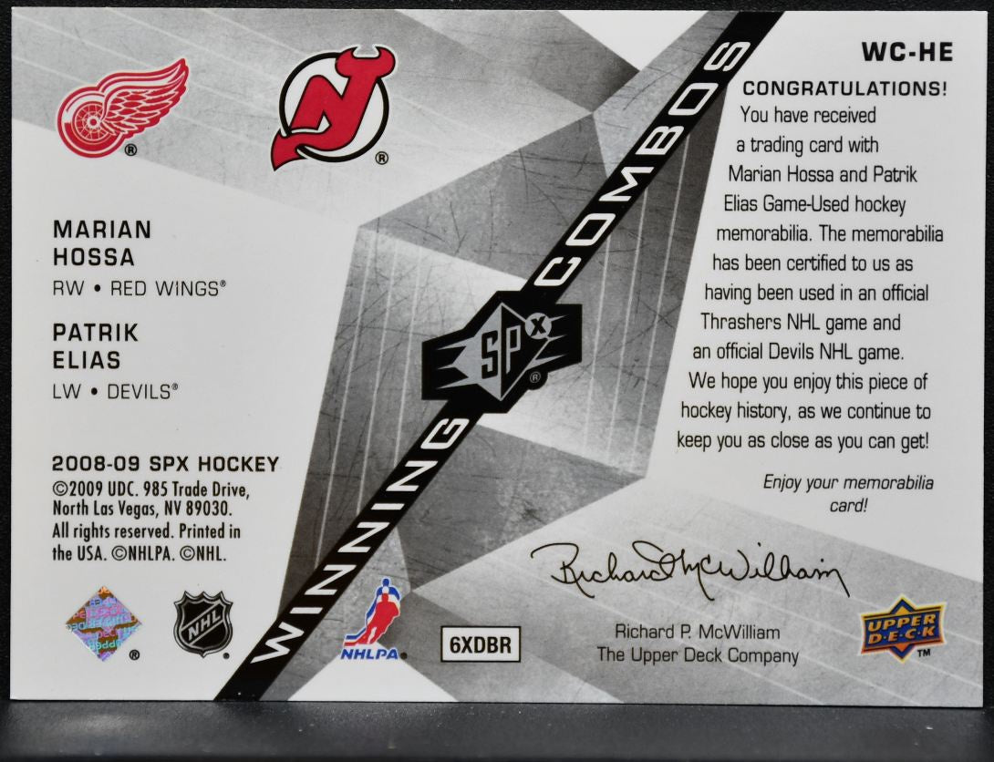 2008-09 SPx Winning Combos Dual Jersey Hossa/Elias Jersey 5440