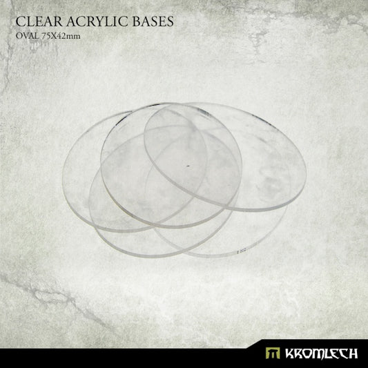 Clear Acrylic Bases - Oval 75x42mm (15)