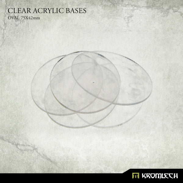 Clear Acrylic Bases - Oval 75x42mm (15)