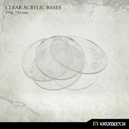 Clear Acrylic Bases - Oval 75x42mm (15)