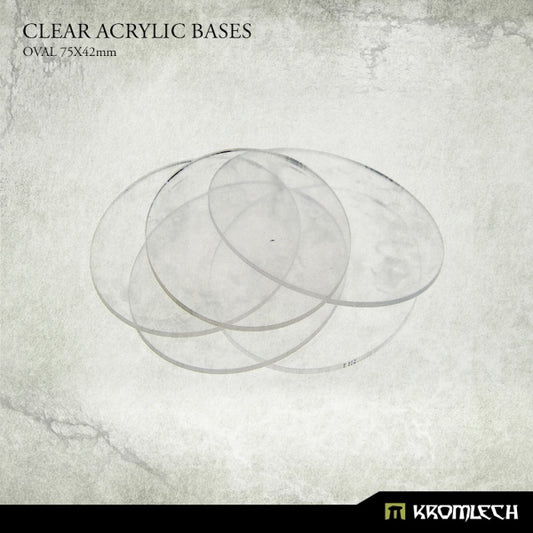 Clear Acrylic Bases - Oval 75x42mm (15)