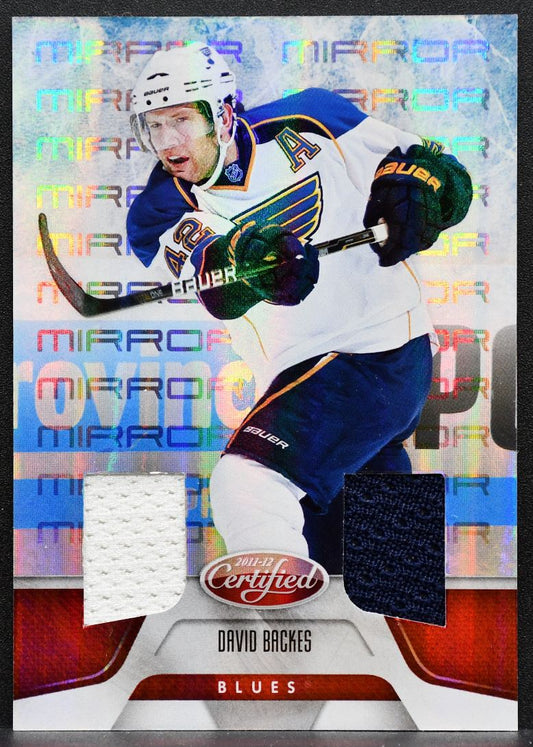 2011-12 Panini Certified Mirror Red Materials Dual David Backes Jersey 3179