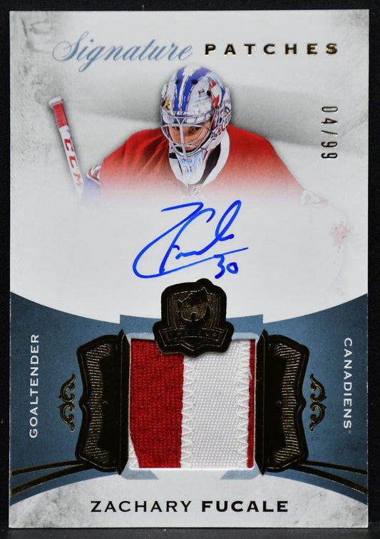 2015-16 UD The Cup Signature Patches Zachary Fucale SP-ZF Canadiens Auto 04/99