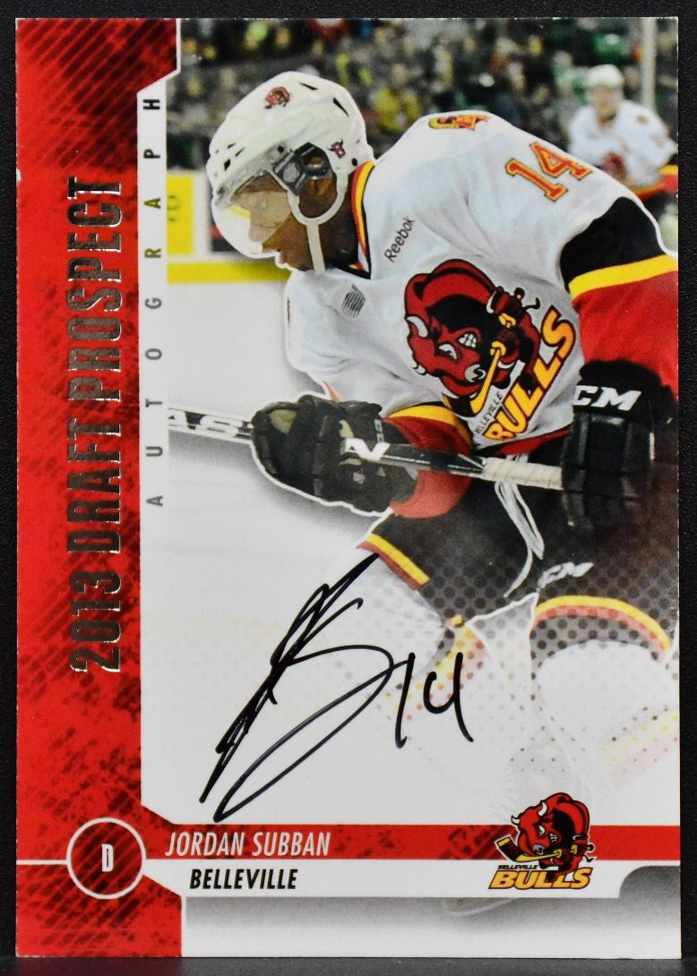 2013-14 ITG Draft Series Prospect Subban A-JS2 Belleville Bulls Auto 7594