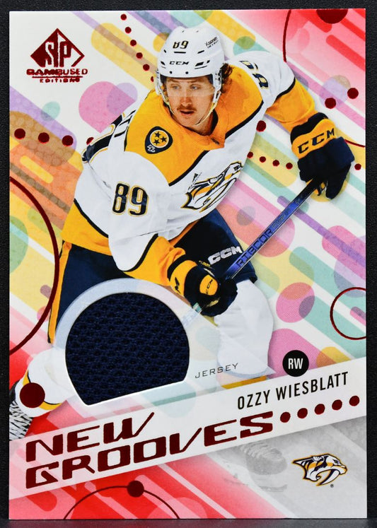2025-26 SP Game Used New Grooves Red Ozzy Wiesblatt Predators RC Jersey 6289