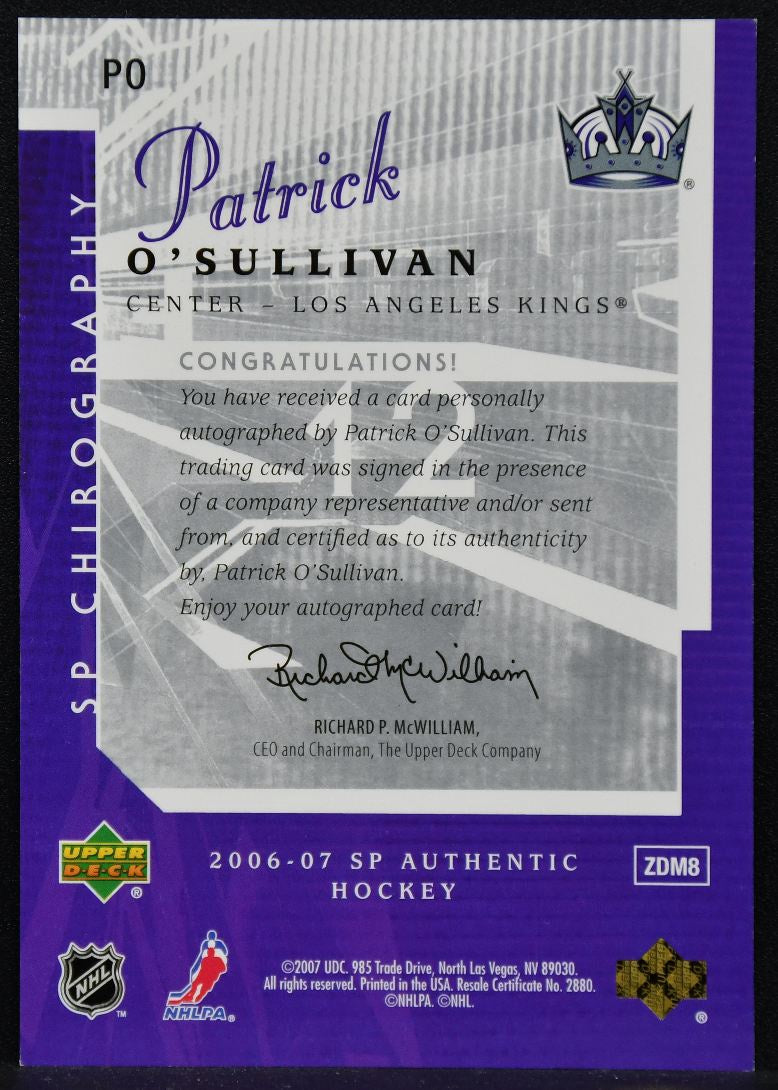 2006-07 SP Authentic Chirography Patrick O'Sullivan PO Auto 40/75 4297