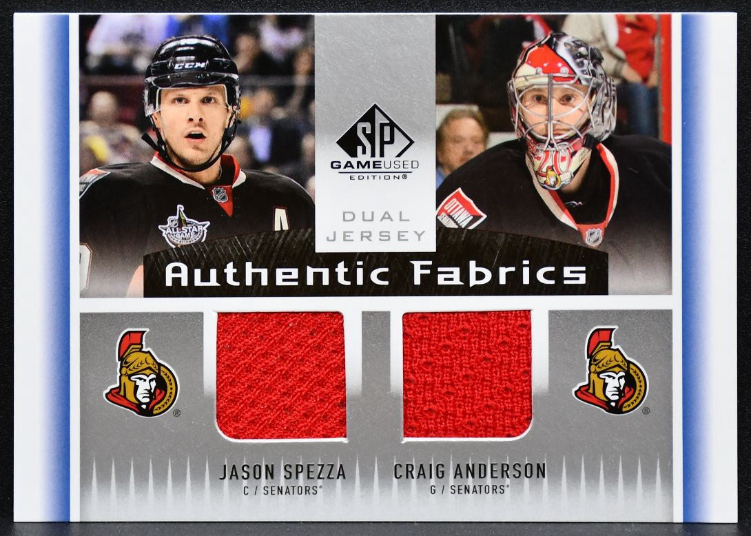 2013-14 SP Used Dual Authentic Fabrics Spezza / Anderson Senators Jersey 3442