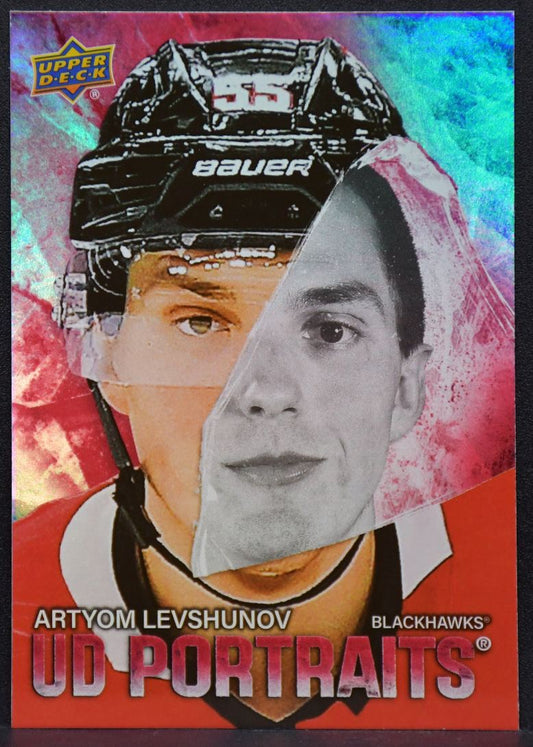 2025-26 UD Series 1 Portraits Red Artyom Levshunov P-4 Chicago Blackhawks /199 1091