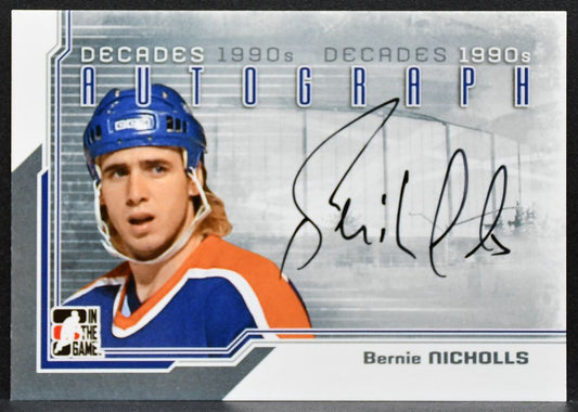 2010-11 In The Game Decades 1990s Autographs Bernie Nicholls Oilers Auto 2540