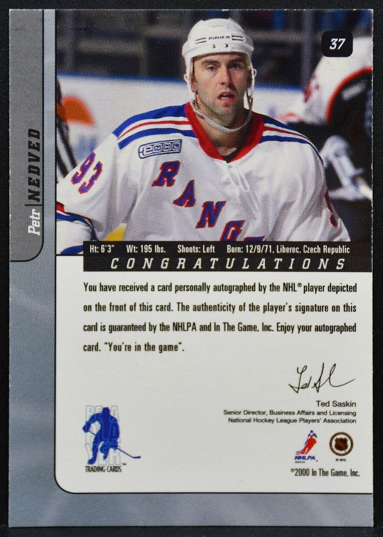 2000-01 Be a Player Signature Series Autographs Petr Nedved 37 Rangers Auto 8935