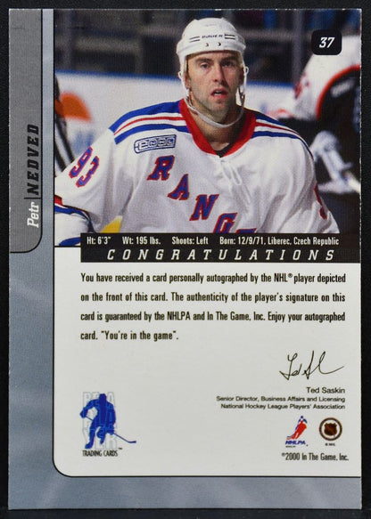 2000-01 Be a Player Signature Series Autographs Petr Nedved 37 Rangers Auto 8935