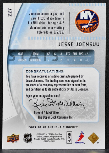 2009-10 SP Authentic Future Watch Auto Jesse Joensuu RC Auto 024/999 9794