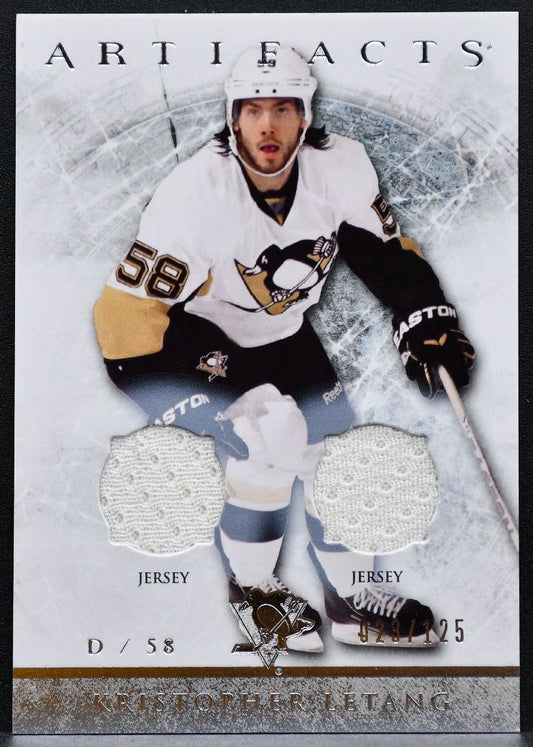 2012-13 UD Artifacts Material Silver Kristopher Letang Penguins Jersey 9938