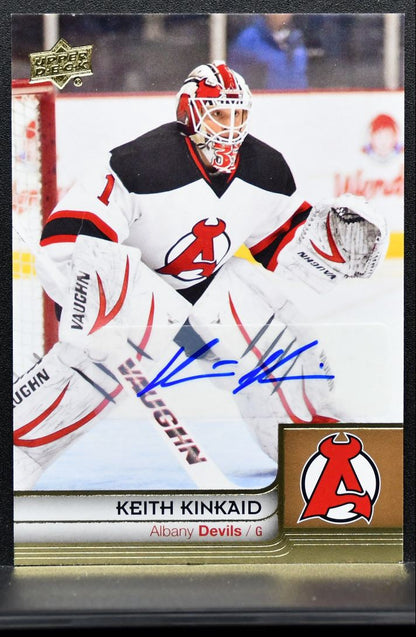 2014-15 Upper Deck AHL Autographs Keith Kinkaid 10 Albany Devils Auto 0420