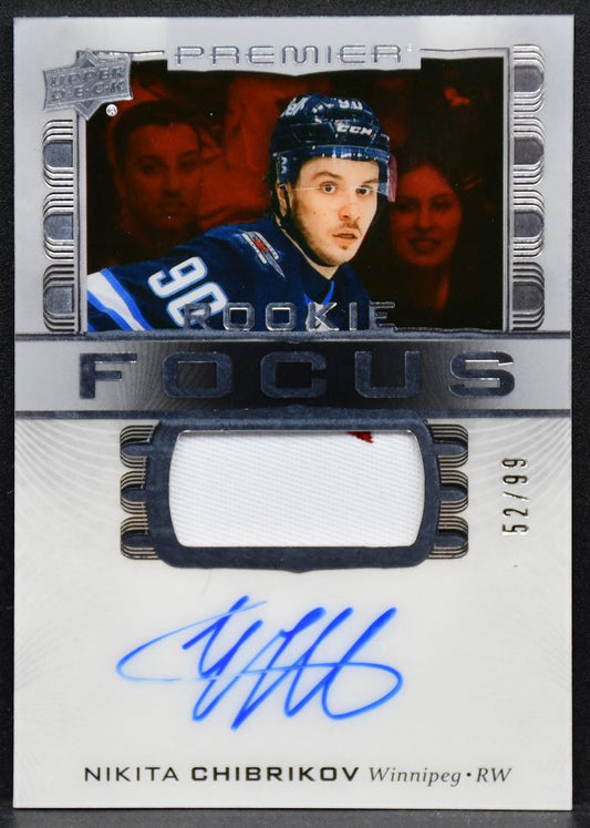 2024-25 Upper Deck Premier Rookie Focus Auto Patch Nikita Chibrikov PFR-NC RC 99
