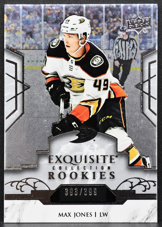 2019-20 UD Ice Exquisite Collection Platinum RCs Max Jones R5 Ducks RC 393/399 8686