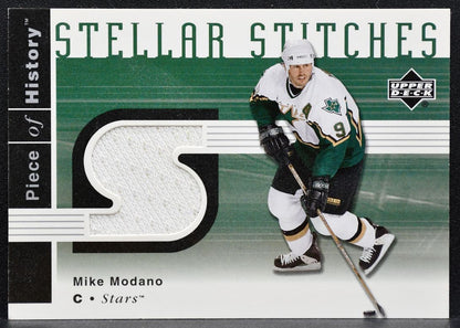2002-03 UD Piece of History Stellar Stitches Mike Modano SS-MM Stars Jersey 2813