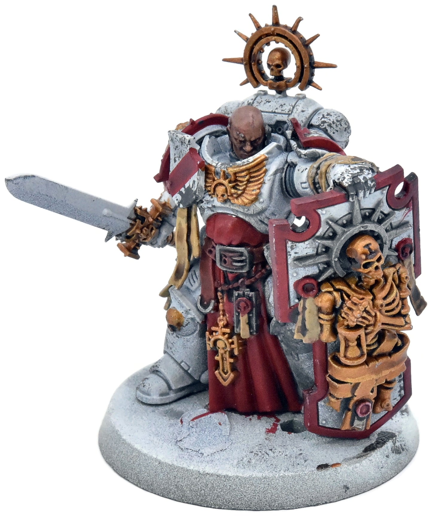 SPACE MARINES Captain With Relic Shield #1 WELL PAINTED 40K White Scars