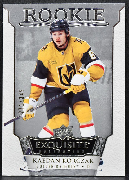 22-23 UD RC Exquisite Collection Kaedan Korczak R-9 Vegas Golden Knights RC /349 1855