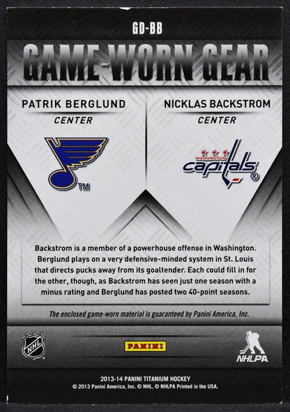 2013-14 Panini Titanium Game Worn Gear Dual Berglund/Backstrom Jersey 3604
