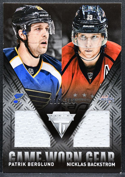 2013-14 Panini Titanium Game Worn Gear Dual Berglund/Backstrom Jersey 3604