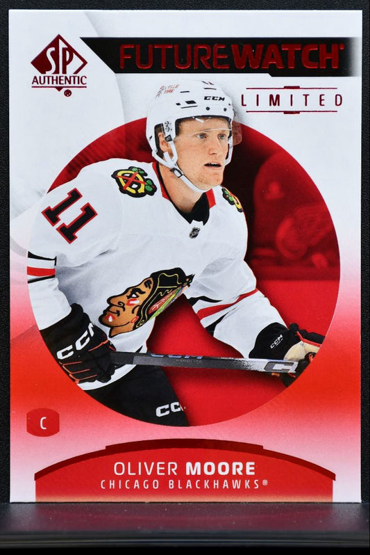 2025-26 SP Authentic Future Watch Limited Red Oliver Moore Blackhawks RC 3345