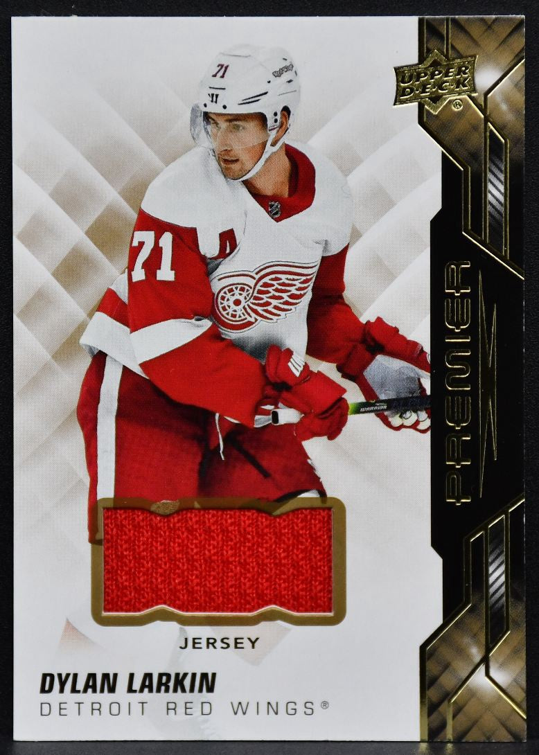 2019-20 Upper Deck Premier Gold Jersey Dylan Larkin 29 Detroit Red Wings Jersey 3187