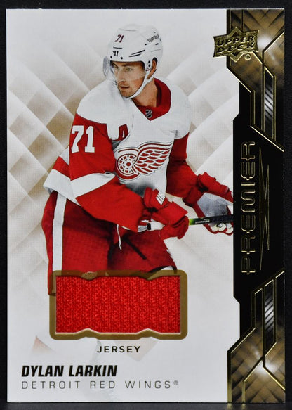 2019-20 Upper Deck Premier Gold Jersey Dylan Larkin 29 Detroit Red Wings Jersey 3187