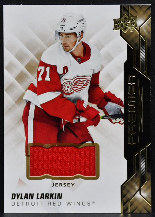 2019-20 Upper Deck Premier Gold Jersey Dylan Larkin 29 Detroit Red Wings Jersey 3187