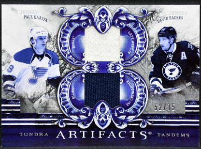 2010-11 UD Artifacts Tundra Tandems Jersey Silver Kariya/Backes /75 Jersey 1914