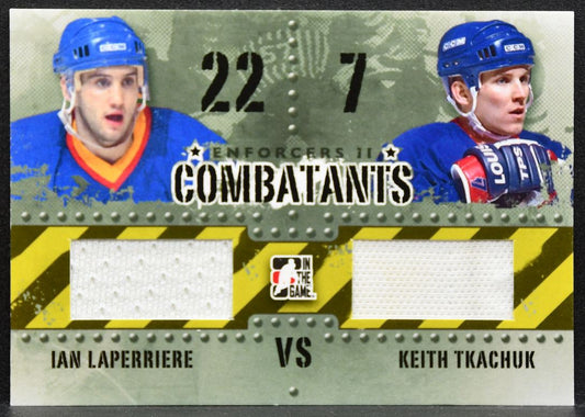2013-14 In The Game Enforcers Laperriere/Tkachuk Jersey 6531