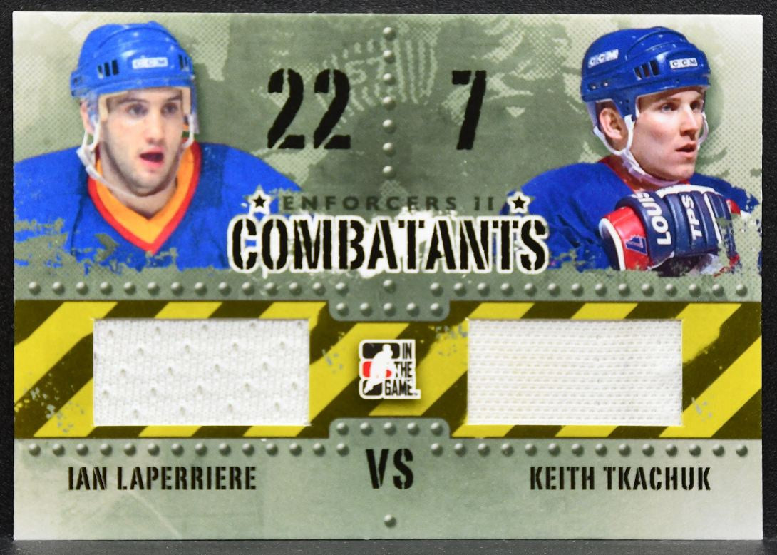 2013-14 In The Game Enforcers Laperriere/Tkachuk Jersey 6531