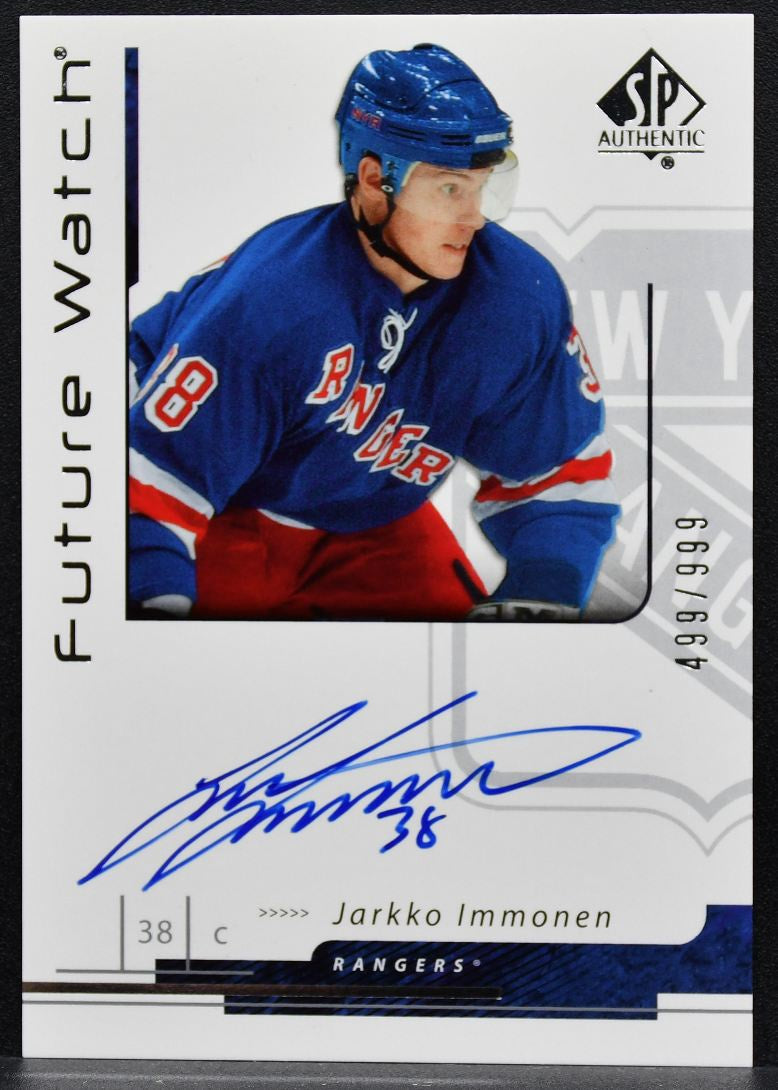2006-07 SP Authentic Future Watch Auto Jarkko Immonen Rangers RC Auto 1719
