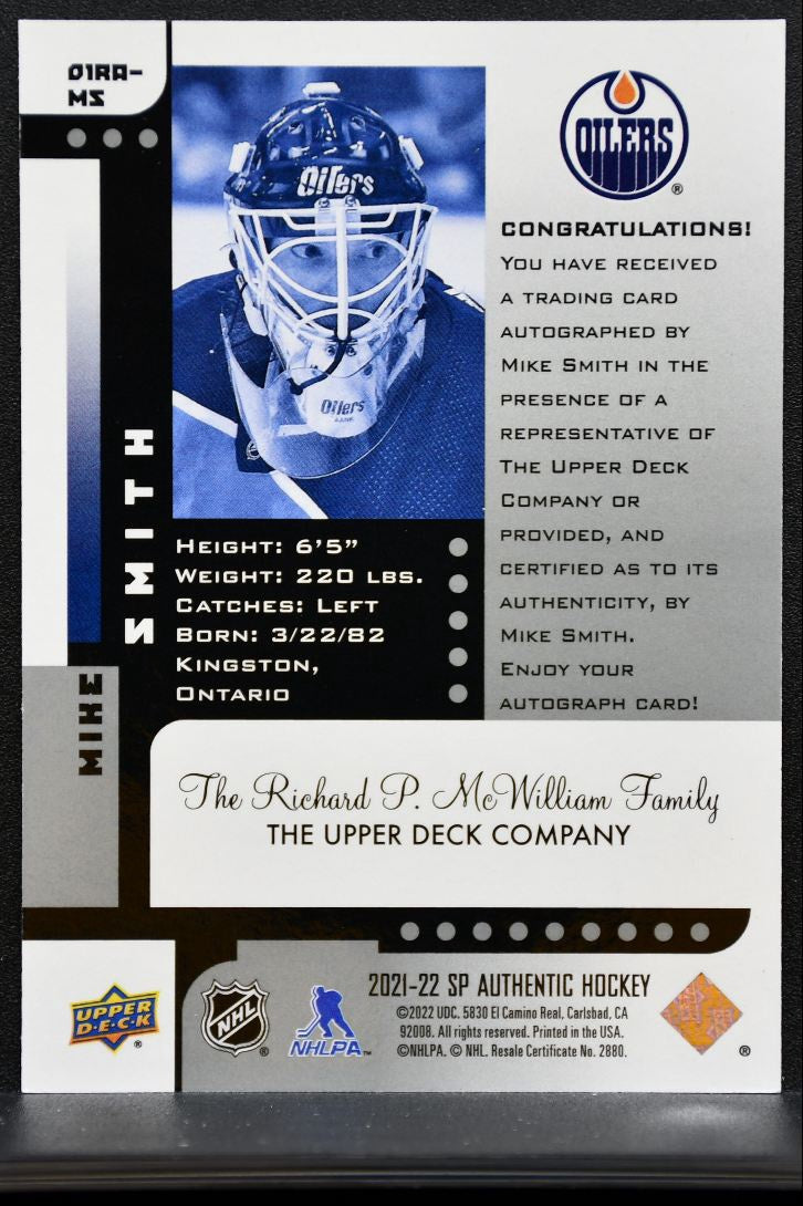 2021-22 SP Authentic 2001-02 Retro Auto Mike Smith Edmonton Oilers Auto 2652