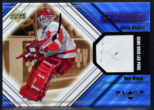 2000-01 Upper Deck Black Diamond Game Gear Chris Osgood L-OS Goalie Pad 7947