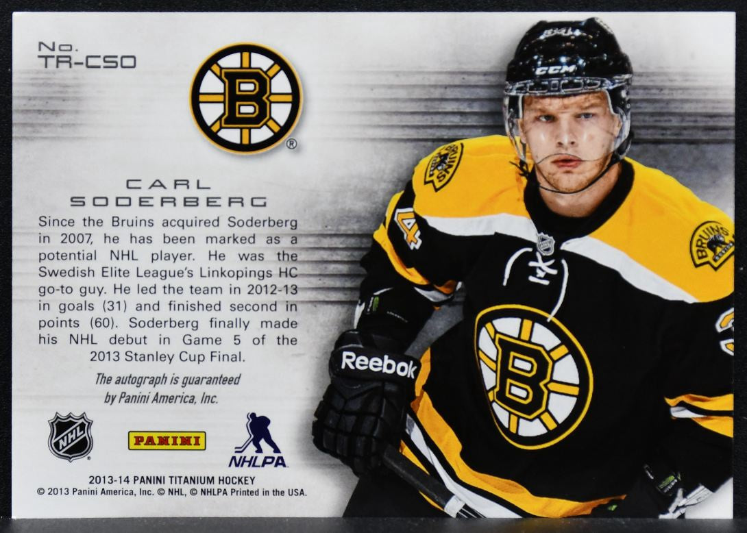 2013-14 Panini Titanium Reserve Signature Carl Soderberg TR-CSO RC Auto 9590