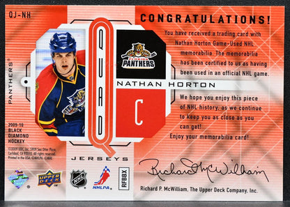 2009-10 UD Black Diamonds Quad Ruby Nathan Horton Panthers 19/50 Jersey 6217