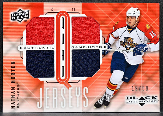 2009-10 UD Black Diamonds Quad Ruby Nathan Horton Panthers 19/50 Jersey 6217