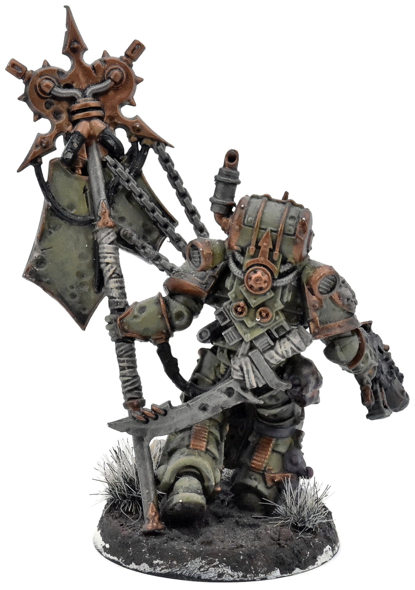 DEATH GUARD Plague Marine Icon Bearer #1 WELL PAINTED Warhammer 40K